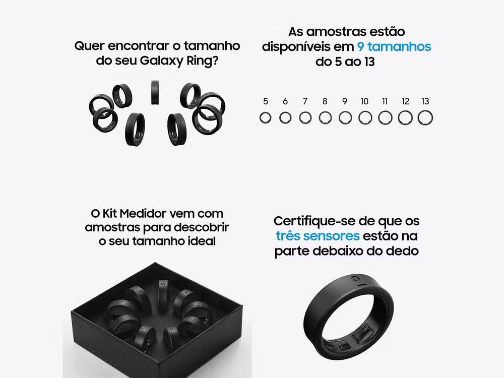 Como escolher o tamanho do Galaxy Ring?