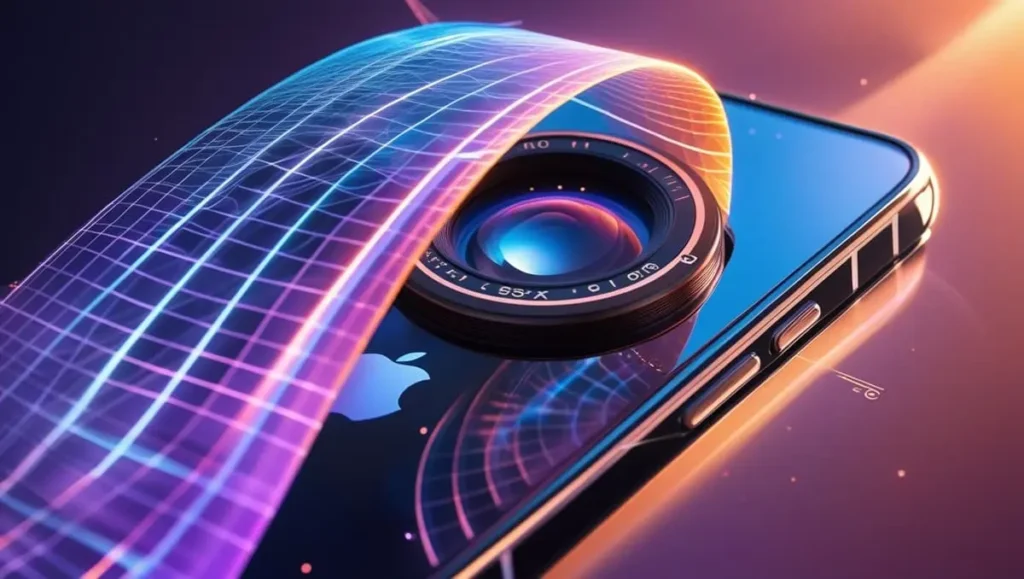 Smartphone exibindo uma câmera com lente ultrawide
