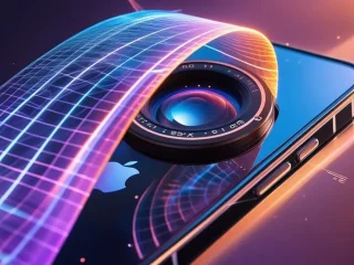 Smartphone exibindo uma câmera com lente ultrawide