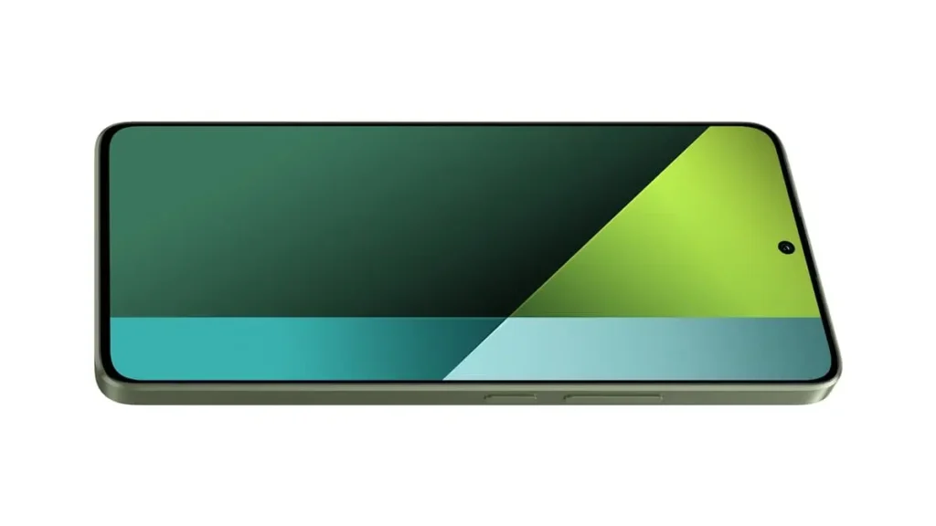 Tela de um smarphone exibindo fundo verde na tela.