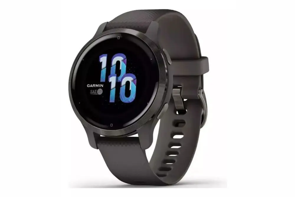 Smartwatch Garmin Venu 2 cor preto em um fundo branco. Smartwatch para Natação com GPS