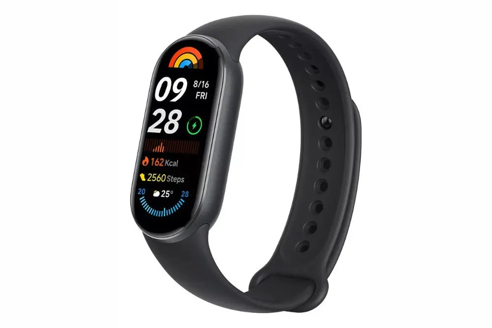 Smartwatch Mi Band 9 cor preto em um fundo branco - Smartwatch para Corrida com GPS