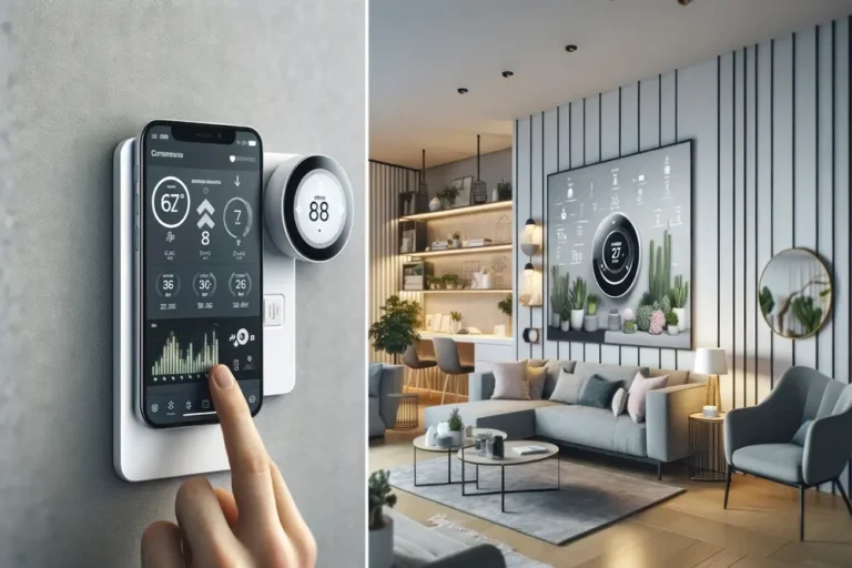 Uma mão tocando um sensor inteligente em uma parede. Sensores Inteligentes
