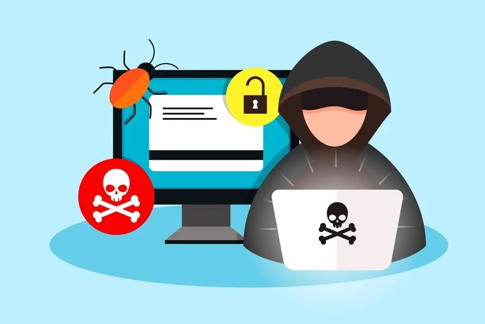 Ilustração simbolizando um computador infectado por vírus. Como proteger o PC de vírus