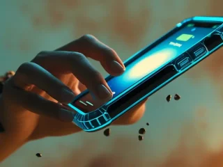 Mão segurando um smartphone com uma capa reforçada. Como Proteger o Smartphone e Prolongar a Vida Útil