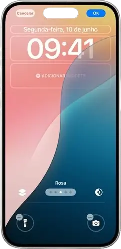Relógio da tela de bloqueio iOS 18