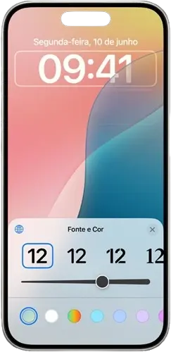 Fonte e cores da tela de Bloqueio do iOS 18.
