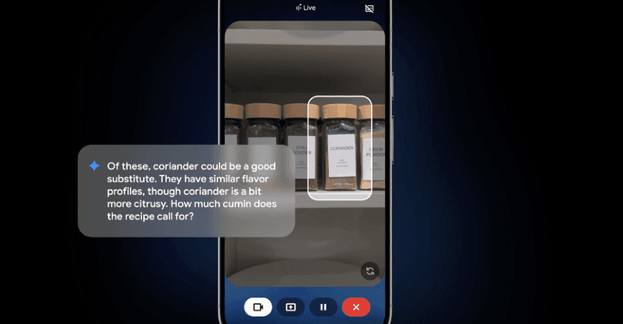 Assistente Gemini Live AI do Google agora mostra o que fala