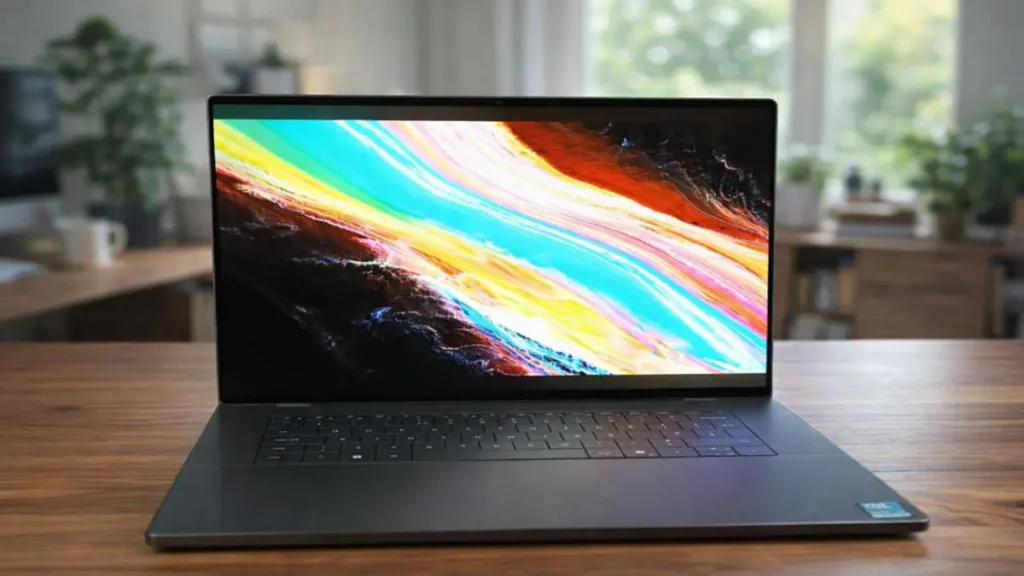 Laptop Dell xps 16 tela OLED de 16,3" cobre 100% do espaço de cores DCI-P3 com 1.000 nits de pico