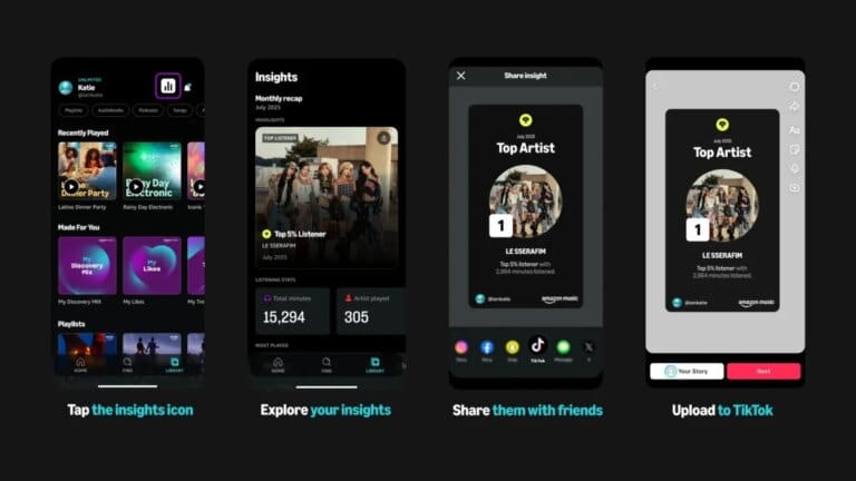 TikTok Agora Permite Compartilhamento Direto do Amazon Music