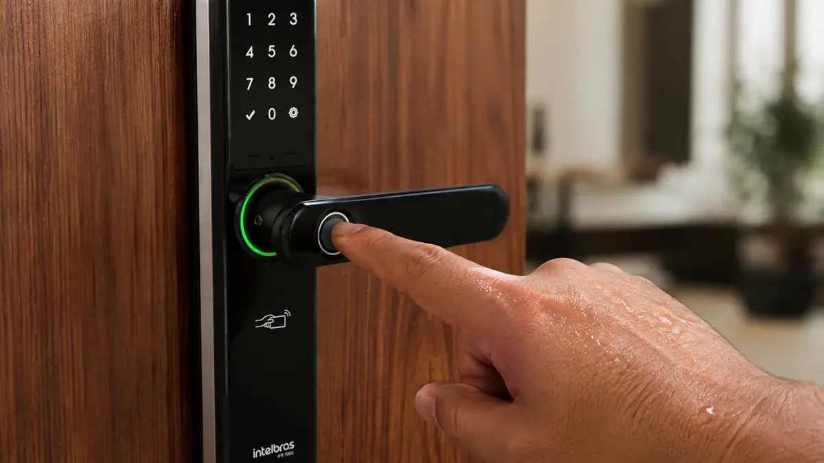 Fechadura Smart De Embutir Ifr 7000 Com Maçaneta Intelbras 