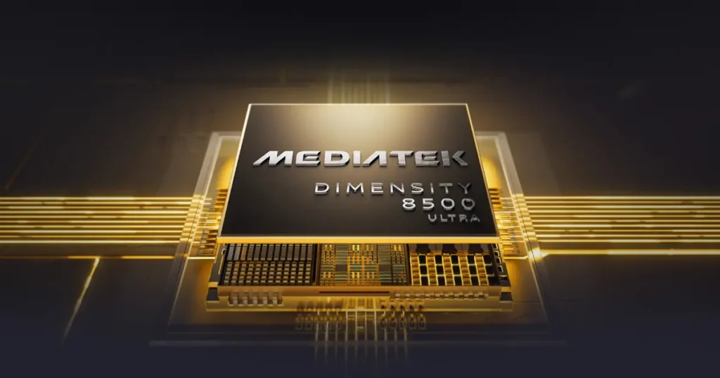 Ilustração do processador Mediatek Dimensity 800 ultra do Poco X8 Pro Max.