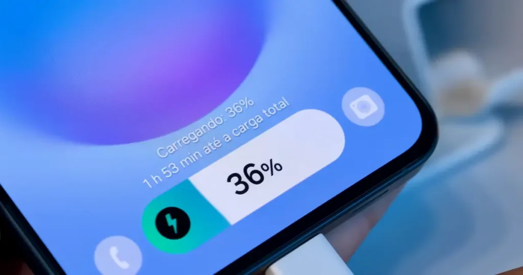 Bateria do Galaxy A57 com 5.000 mAh e carregamento de 45w.