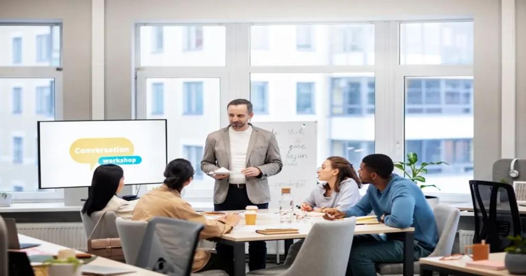 pessoas em uma sala de reunião representando startups brasileiras