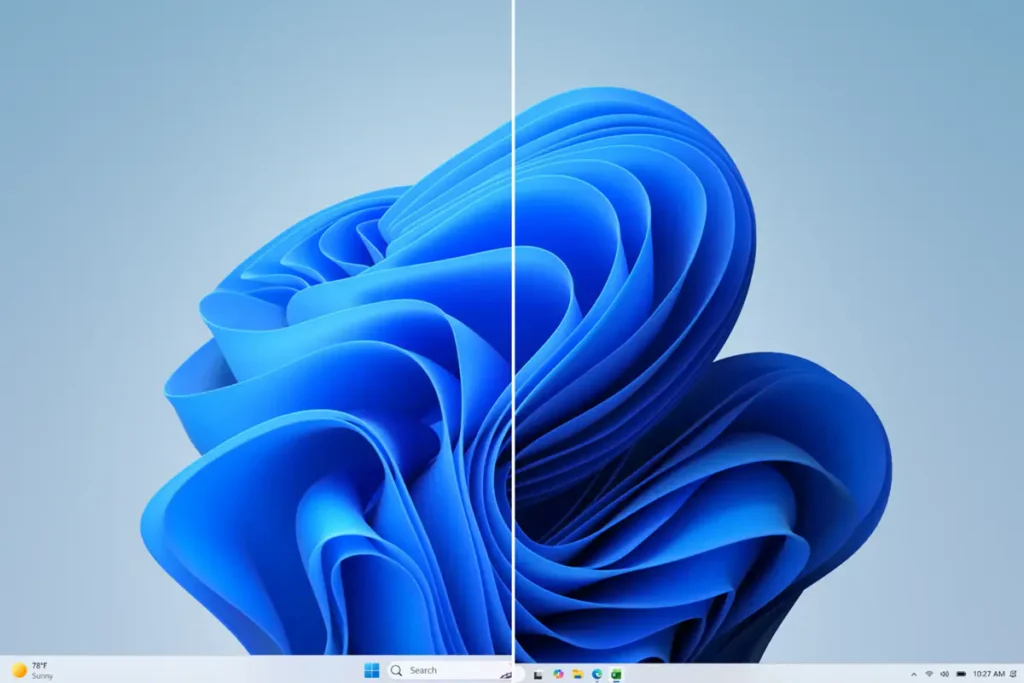 Windows 11 testa uma barra de tarefas ajustável e um menu Iniciar redimensionável