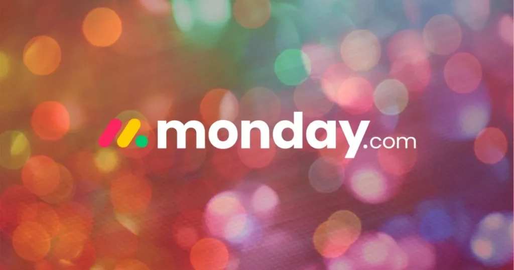 Logo Monday.com em um fundo desfocado
