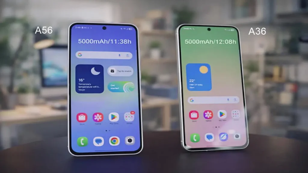 Bateria no Galaxy A56 vs A36