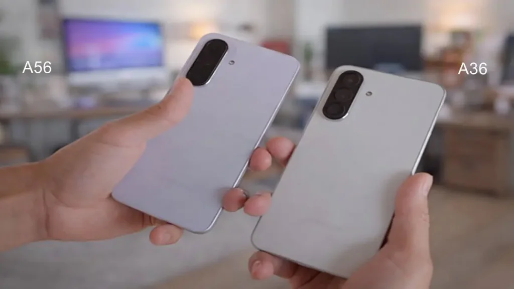 Câmera no Galaxy A56 vs A36