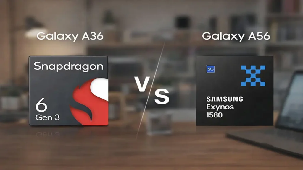 Processador no Galaxy A56 vs A36