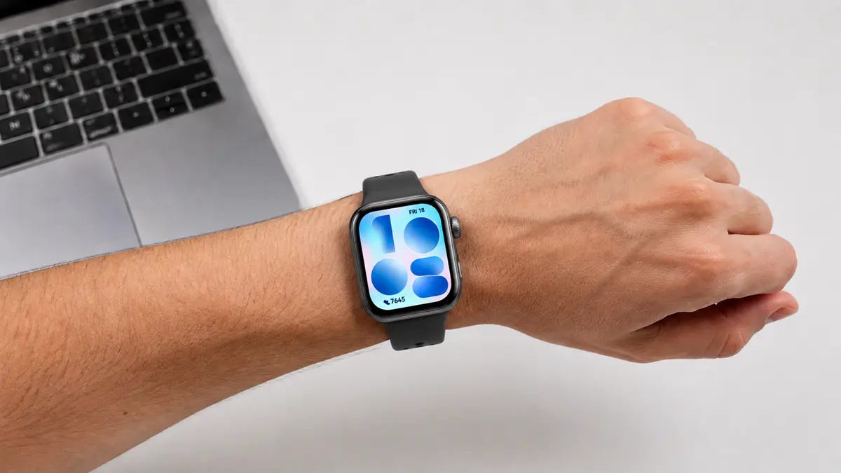 Os 5 Melhores Smartwatches Baratos com GPS em 2026 (Guia de Compra) 16 Uma pessoa com o smartwach com gps no pulso.