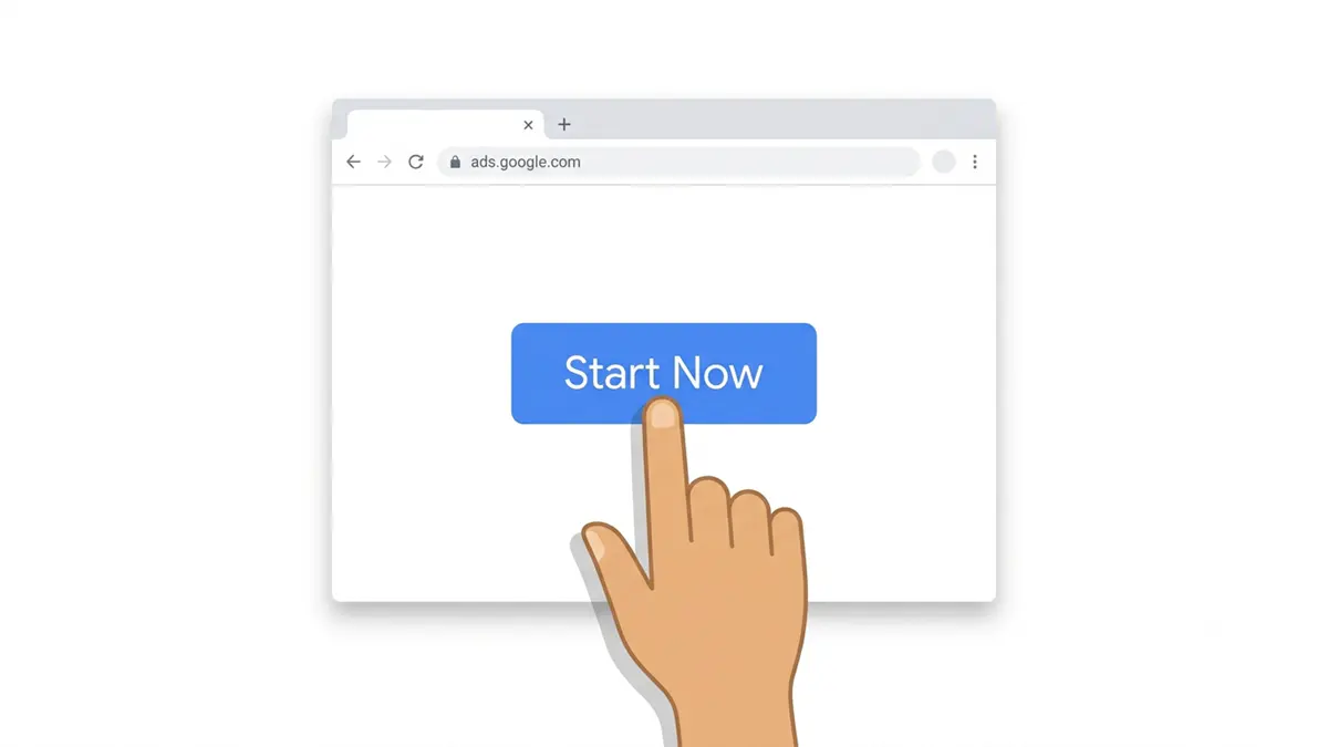 Google Ads: O que é, como anunciar? Guia para iniciantes 2026 1 Tela inicial do Google Ads com botão 'Começar agora' em destaque