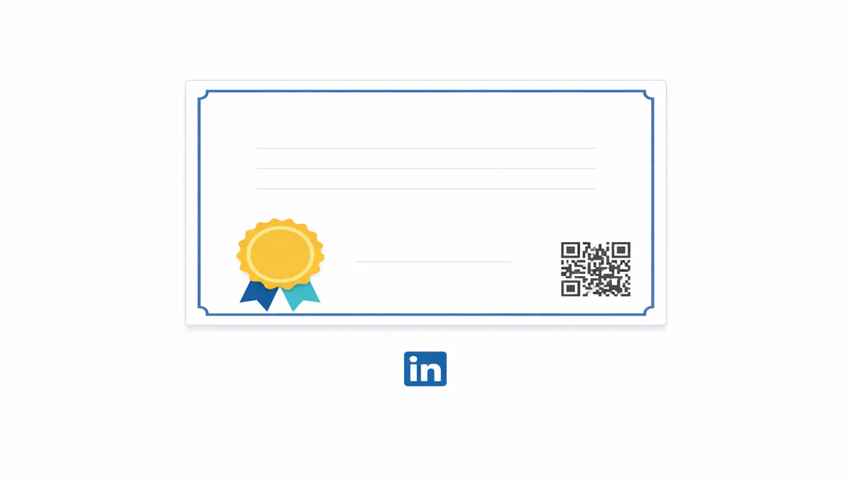 Curso de IA gratuito: Aprenda inteligência artificial do zero em 30 dias 4 certificado digital de curso de IA sendo emitido e adicionado ao LinkedIn