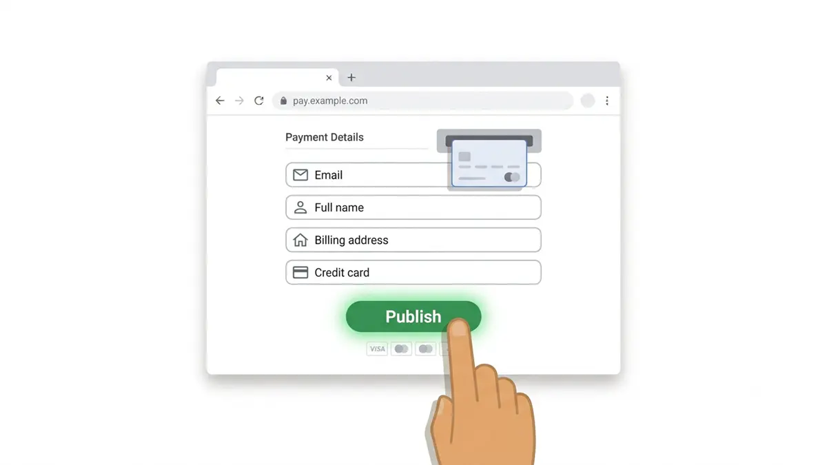 Google Ads: O que é, como anunciar? Guia para iniciantes 2026 5 Tela de pagamento do Google Ads com botão de publicar campanha