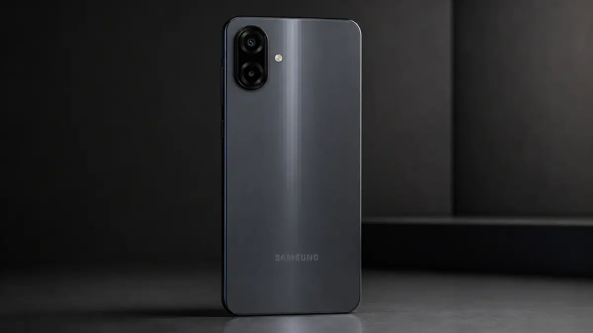 Celular bom e barato até 1000 reais Galaxy A07 em fundo cinemátic.