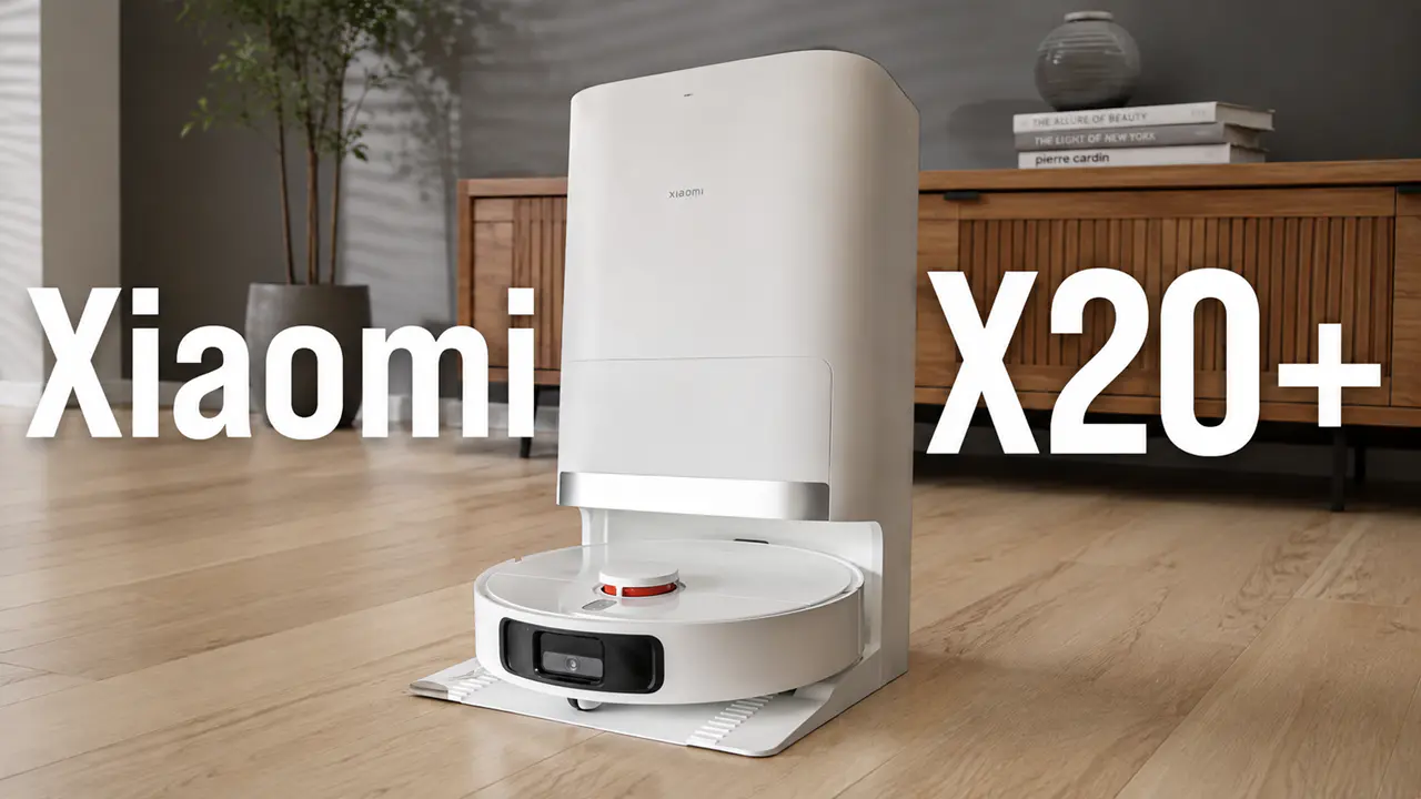Robo aspirador Xiaomi X20 Plus cor branca no chao da sala