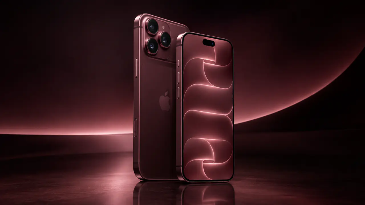 imagem cinemática do iPhone 18 Pro em um fundo preto