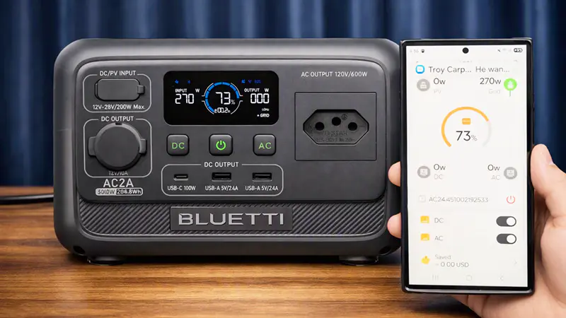 Funcionalidades e controles do aplicativo BLUETTI