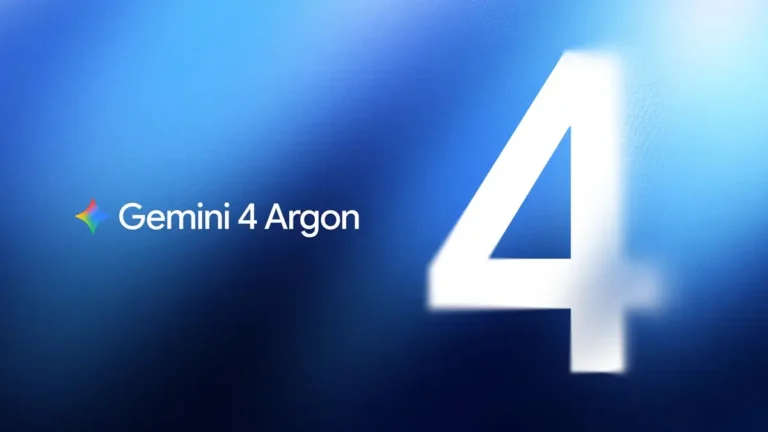 Logo do Gemini 4 Argon em um fundo degrade azul