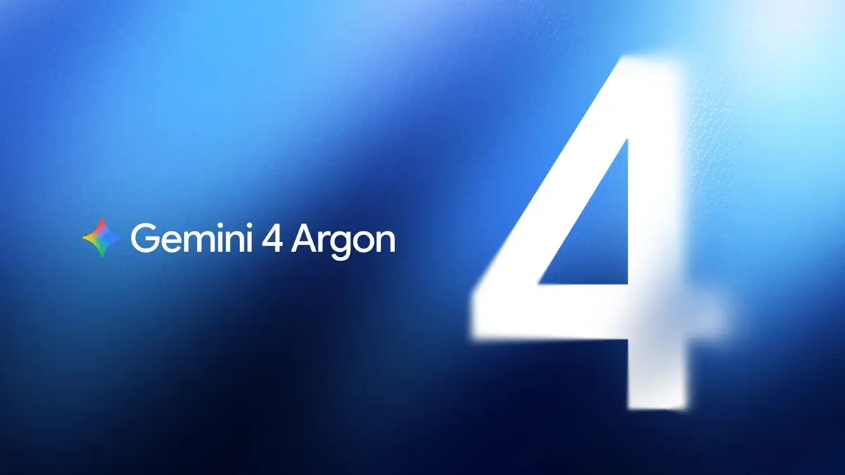 Logo do Gemini 4 Argon em um fundo degrade azul