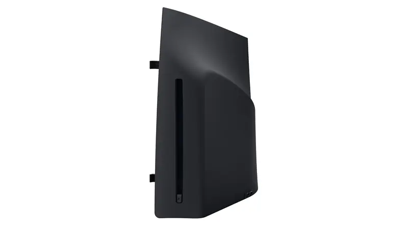 PS5 Midnight Black em um fundo branco