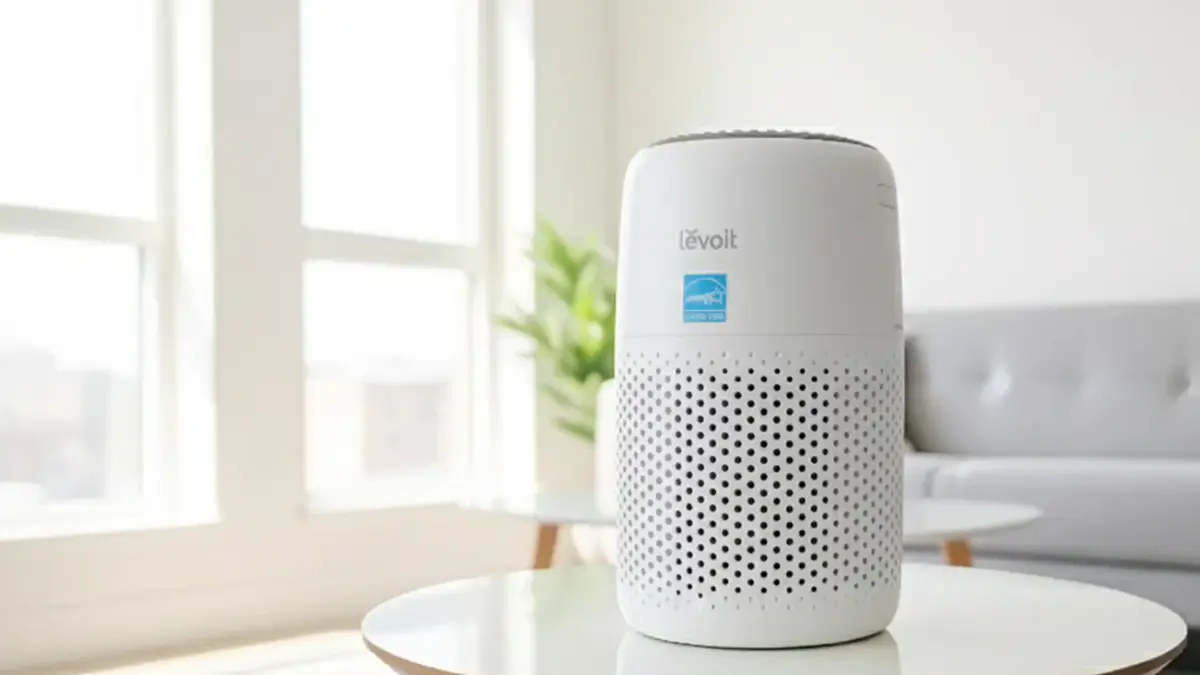 Purificador Levoit Core Mini-P em uma sala.