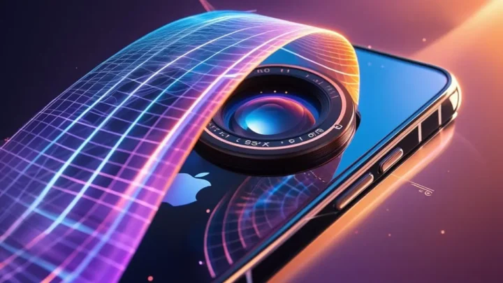 Smartphone exibindo uma câmera com lente ultrawide