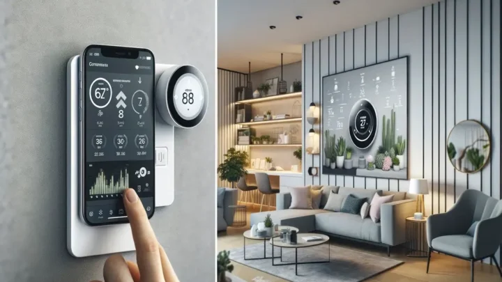 Uma mão tocando um sensor inteligente em uma parede. Sensores Inteligentes